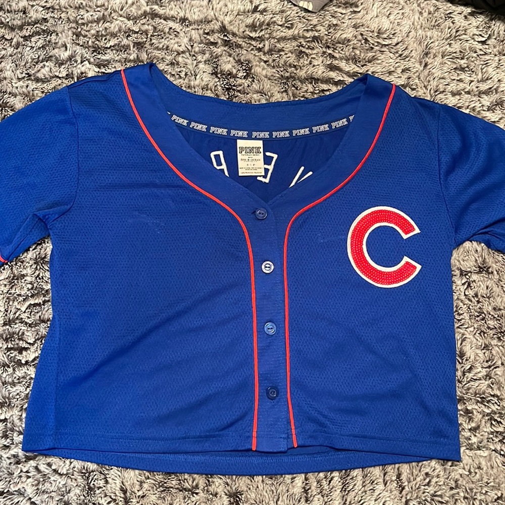 PINK Chicago Cubs cropped jersey. Worn once.
